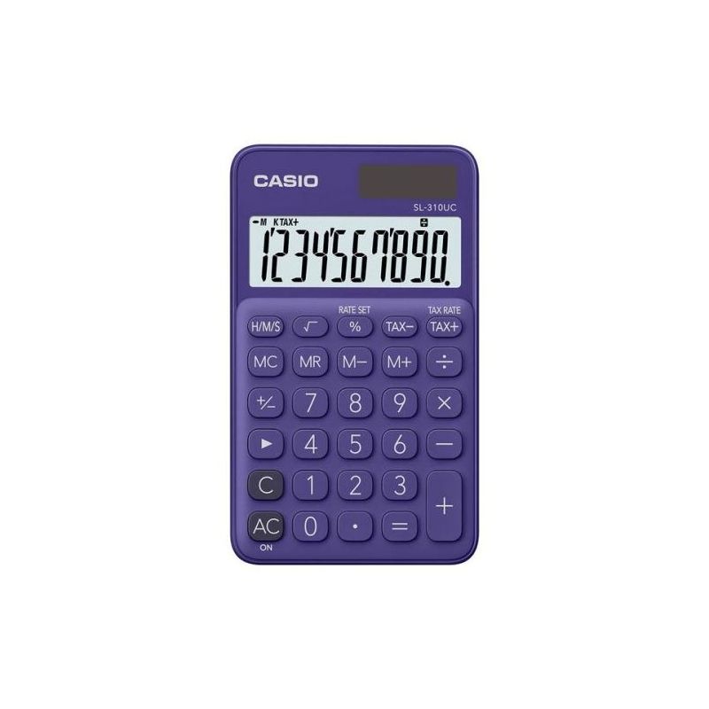 Casio SL-310UC - Calculatrice de poche - 10 chiffres - panneau solaire, pile - violet Casio SL-310UC - Calculatrice de poche - 10 chiffres - panneau solaire, pile - violet